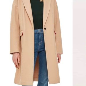 Tan Brown Beige TopShop Nordstrom Long A-line coat